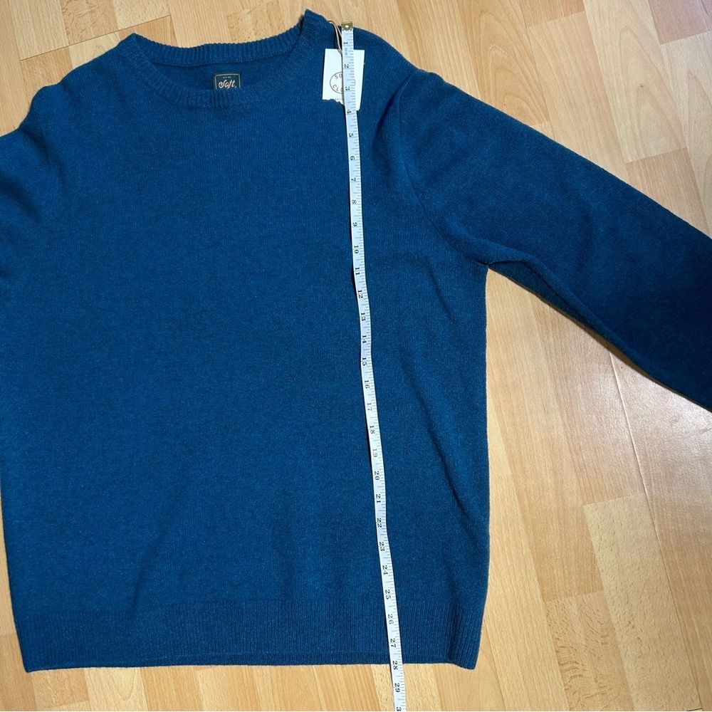 Soft Cloth NWT Blue merino Wool Crewneck Sweater‎ Large - Picture 6 of 6